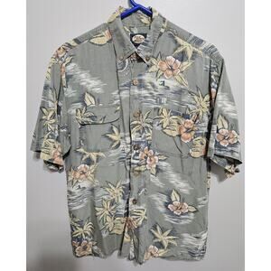 Tommy Bahama Button Down SS Men's Size S 100% Rayon Green w/Relax Flower Pattern